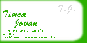 timea jovan business card